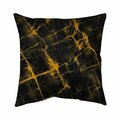 Fondo 20 x 20 in. Black & Gold Marble-Double Sided Print Indoor Pillow FO2793208